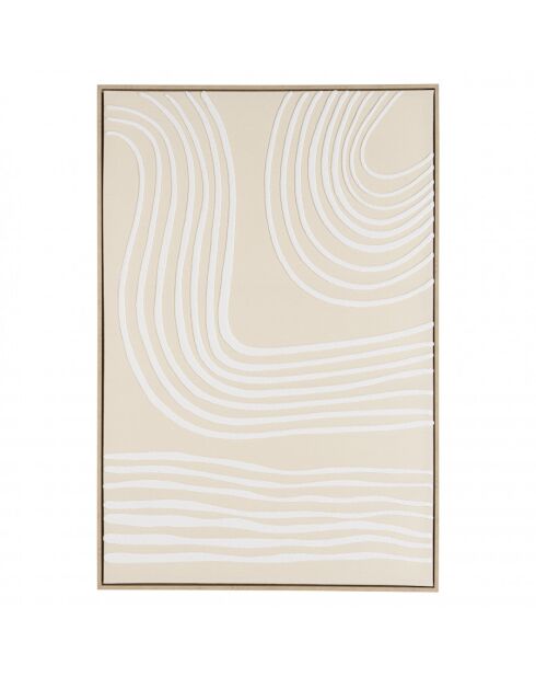 Décoration murale C - 83x123cm lignes abstraites, cadre naturel