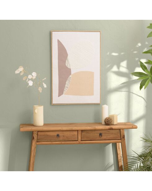 Décoration murale 63x93cm formes abstraites n°1, cadre naturel