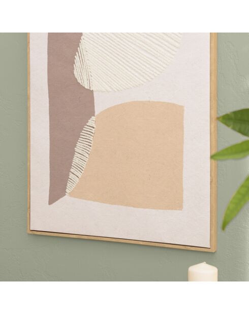 Décoration murale 63x93cm formes abstraites n°1, cadre naturel