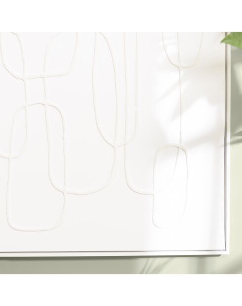 Décoration murale 83x123cm lignes abstraites n°2, cadre blanc