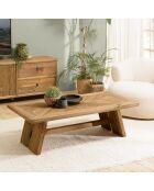 Table basse rectangulaire 130x70cm bois pin recyclé SANDY