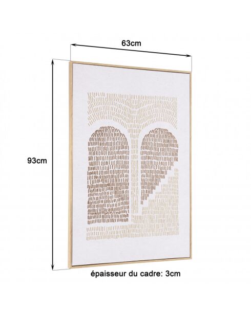 Décoration murale 63x93cm formes abstraites n°2, cadre naturel