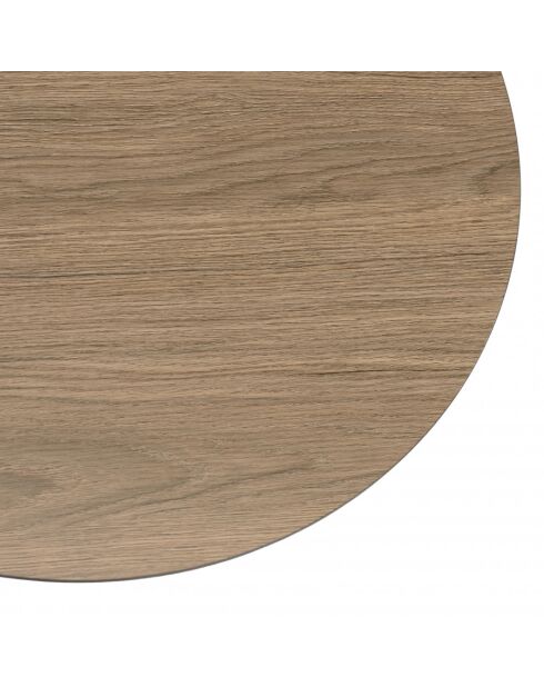 FLEUR - Table d'appoint biseautée 50x50cm mocha pieds graphiques métal