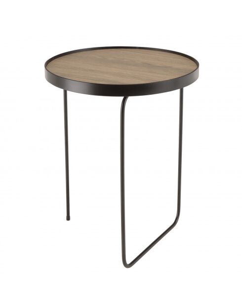 FLEUR - Table d'appoint ronde 40x40cm mocha pieds asymétriques métal