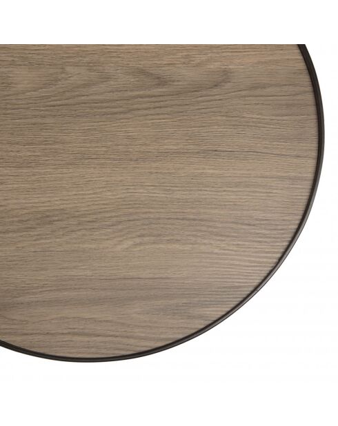 FLEUR - Table d'appoint ronde 40x40cm mocha pieds asymétriques métal