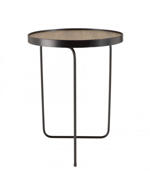 FLEUR - Table d'appoint ronde 40x40cm mocha pieds asymétriques métal