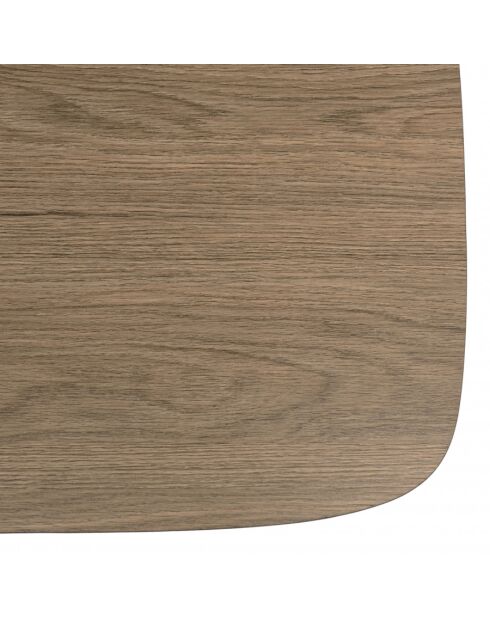 FLEUR - Table d'appoint 2 plateaux bi-matière mocha/noir pieds métal