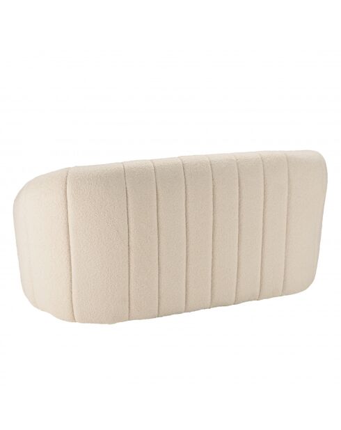 LEOPOLD - Canapé coquillage 2 places en tissu bouclette écru