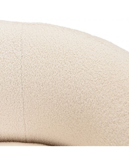 LEOPOLD - Canapé haricot 3 places en tissu bouclette écru