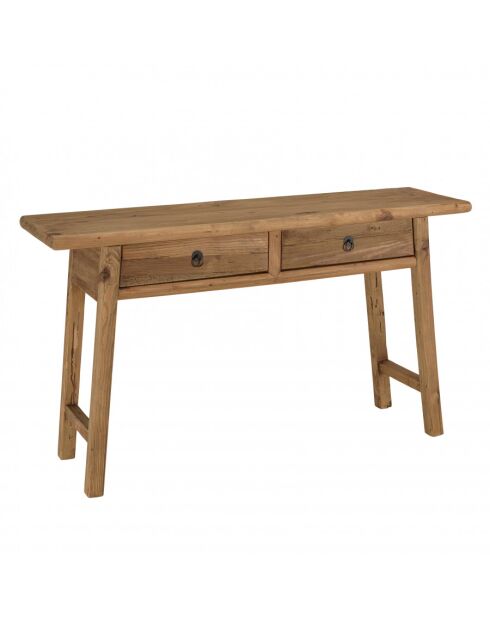 ANDRIAN - Console 2 tiroirs bois pin recyclé