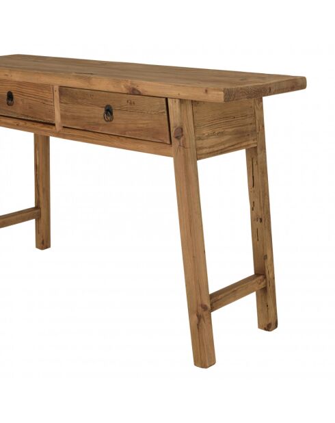 ANDRIAN - Console 2 tiroirs bois pin recyclé