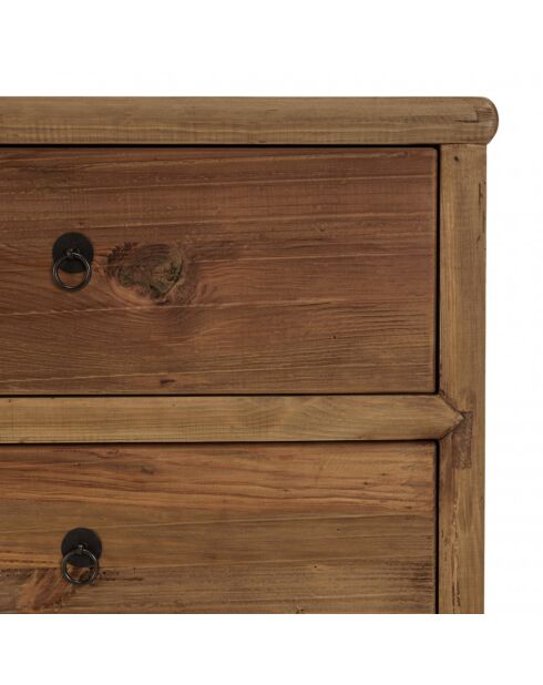 ANDRIAN - Meuble TV 2 tiroirs 2 portes, longueur 155cm bois pin recyclé