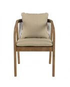 CELESTIN - Lot de 2 fauteuils acacia/cordage synth. vert sapin