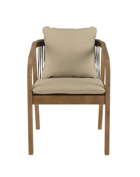 CELESTIN - Lot de 2 fauteuils acacia/cordage synth. vert sapin
