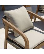 CELESTIN - Lot de 2 fauteuils acacia/cordage synth. vert sapin