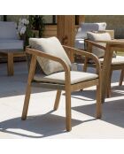 CELESTIN - Lot de 2 fauteuils acacia/cordage synth. vert sapin
