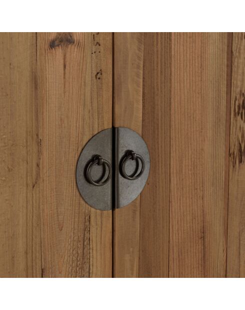 ANDRIAN - Meuble TV 2 tiroirs 4 portes, longueur 240cm bois pin recyclé