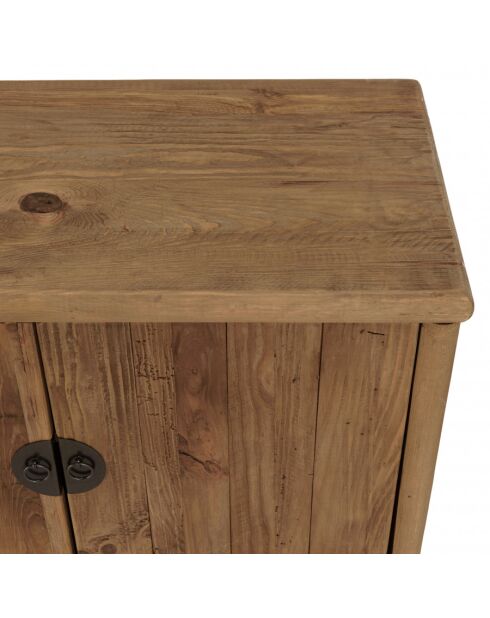 ANDRIAN - Meuble TV 2 tiroirs 4 portes, longueur 240cm bois pin recyclé