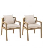 CELESTIN - Lot de 2 fauteuils acacia/cordage synth. beige