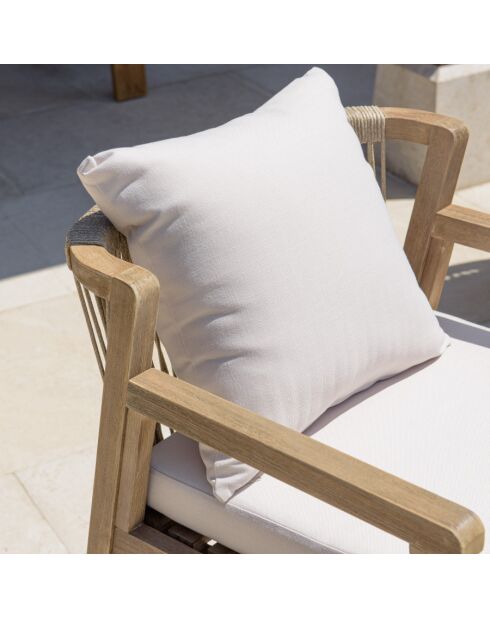 CELESTIN - Lot de 2 fauteuils acacia/cordage synth. beige