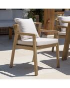 CELESTIN - Lot de 2 fauteuils acacia/cordage synth. beige