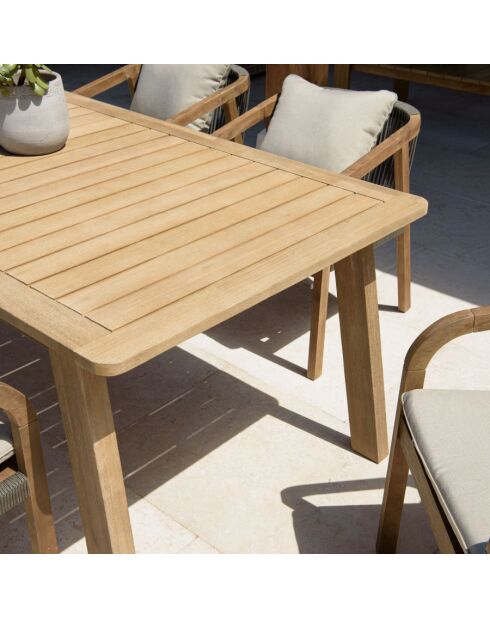 CELESTIN - Table à manger de jardin en acacia 200x95cm