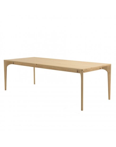 Table à manger ext. 240/292cm naturelle pieds en chêne massif
