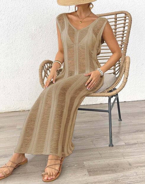 Robe de plage beige