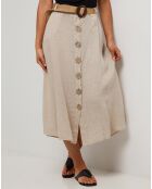 Jupe Longue 100% Lin Eva beige