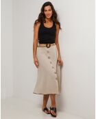 Jupe Longue 100% Lin Eva beige