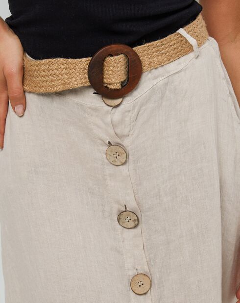 Jupe Longue 100% Lin Eva beige