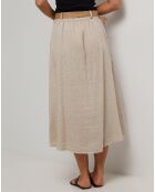 Jupe Longue 100% Lin Eva beige