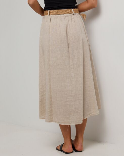Jupe Longue 100% Lin Eva beige