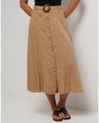 Jupe Longue 100% Lin Eva camel