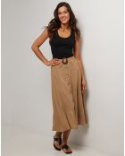 Jupe Longue 100% Lin Eva camel
