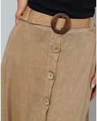 Jupe Longue 100% Lin Eva camel