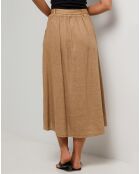 Jupe Longue 100% Lin Eva camel