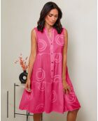 Robe 100% Lin Coralie fuchsia