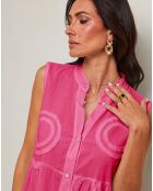 Robe 100% Lin Coralie fuchsia