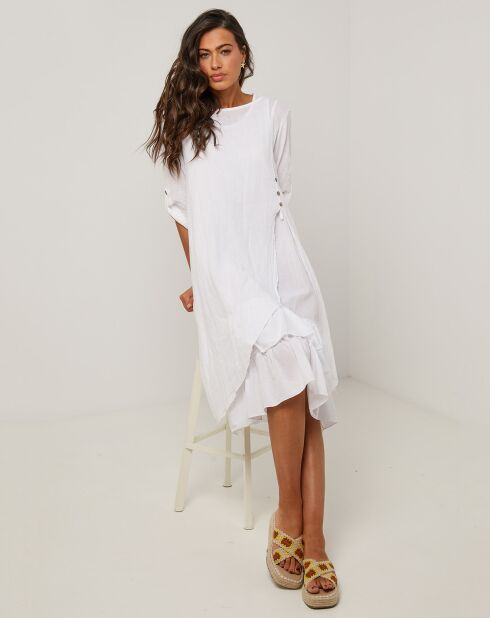 Robe 100% Lin Catherine blanche