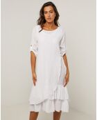 Robe 100% Lin Catherine blanche