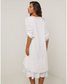 Robe 100% Lin Catherine blanche