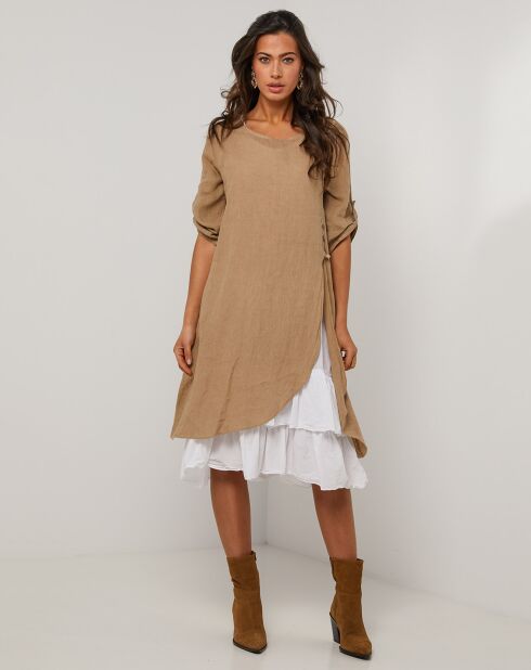 Robe 100% Lin Catherine camel