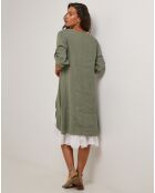 Robe 100% Lin Catherine vert kaki