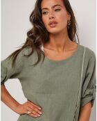 Robe 100% Lin Catherine vert kaki