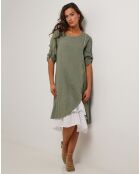 Robe 100% Lin Catherine vert kaki