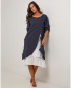 Robe 100% Lin Catherine bleu marine