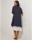 Robe 100% Lin Catherine bleu marine