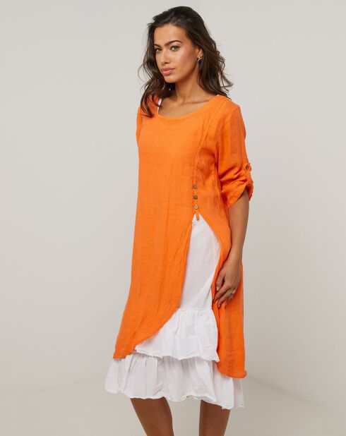 Robe 100% Lin Catherine orange