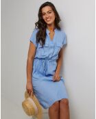 Robe 100% Lin Alix bleu indigo
